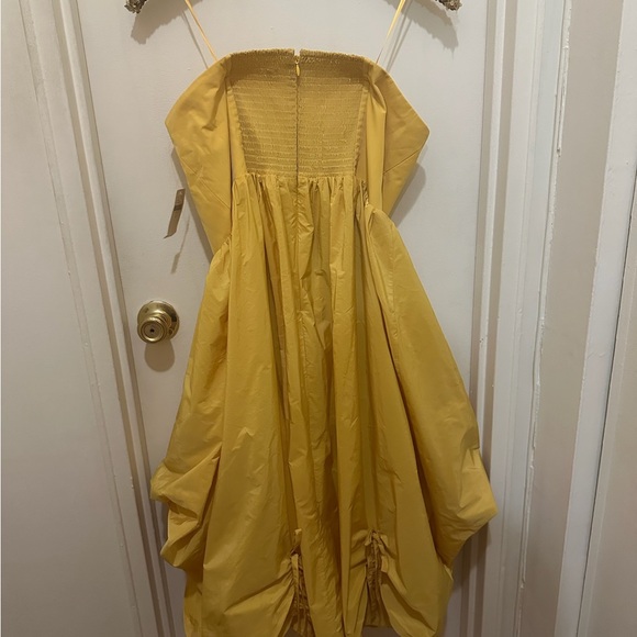 Anthropologie Yellow Strapless Dress with High-Low Hemline - Picture 2 of 11